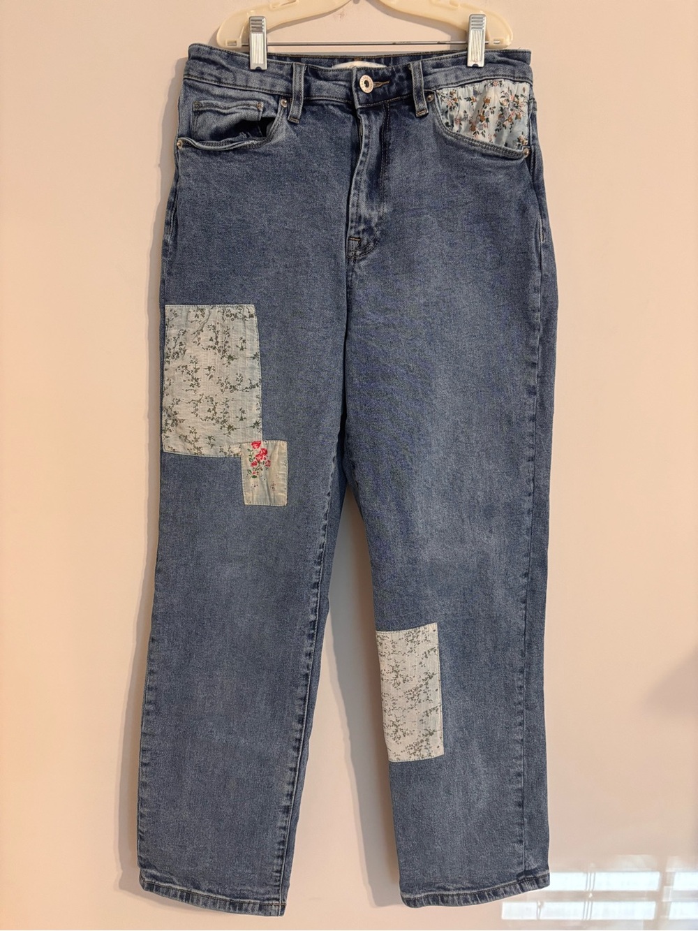 Chelsea & Violet high-waist patchwork jeans